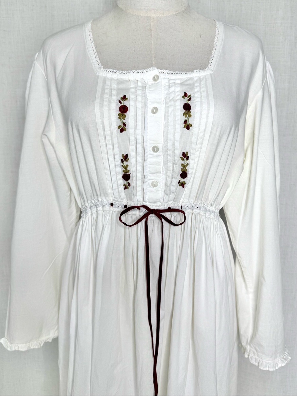 Victoria’s Secret Country 90s Rose Prairie Dress White Size Small Vintage